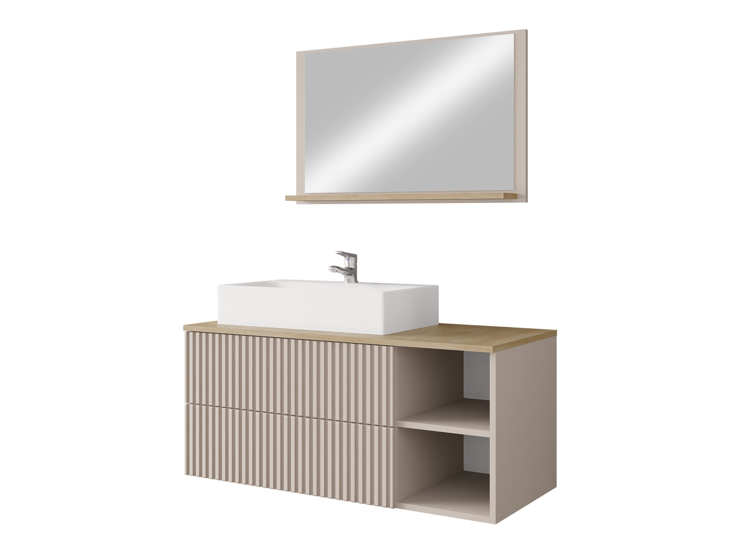 Badezimmer-Set Nauta (Kaschmir + Cremona-Eiche)