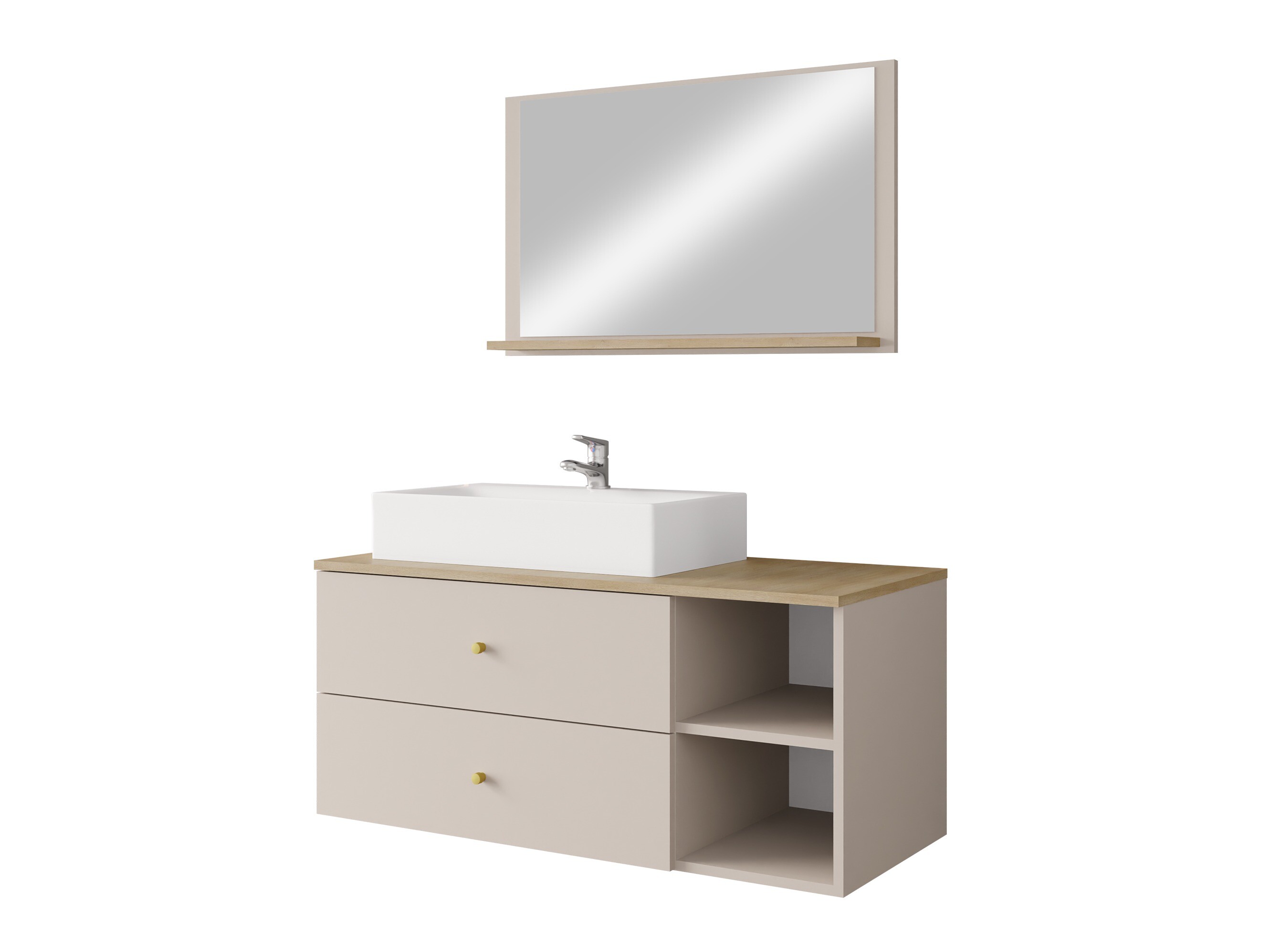 Badezimmer-Set Salus I (Kaschmir + Cremona-Eiche)