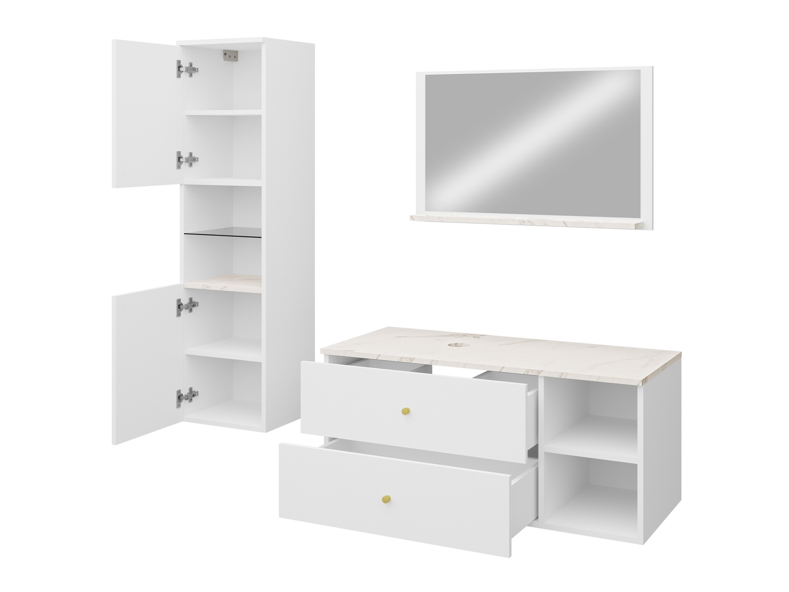 Badezimmer-Set Salus II (Kaschmir + Cremona-Eiche)