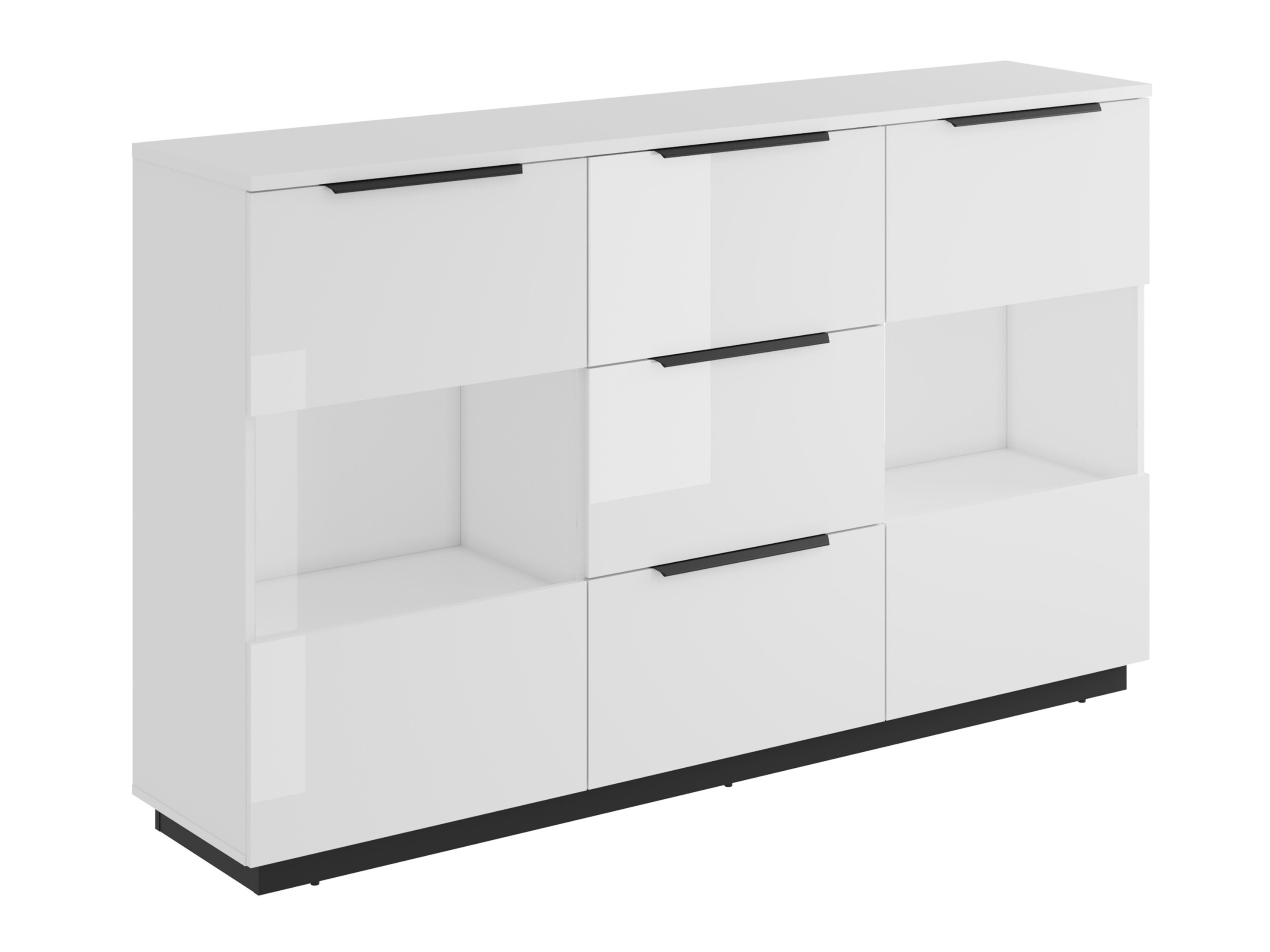 Kommode Talevaro 105 (Weiss + Weiss glänzend)