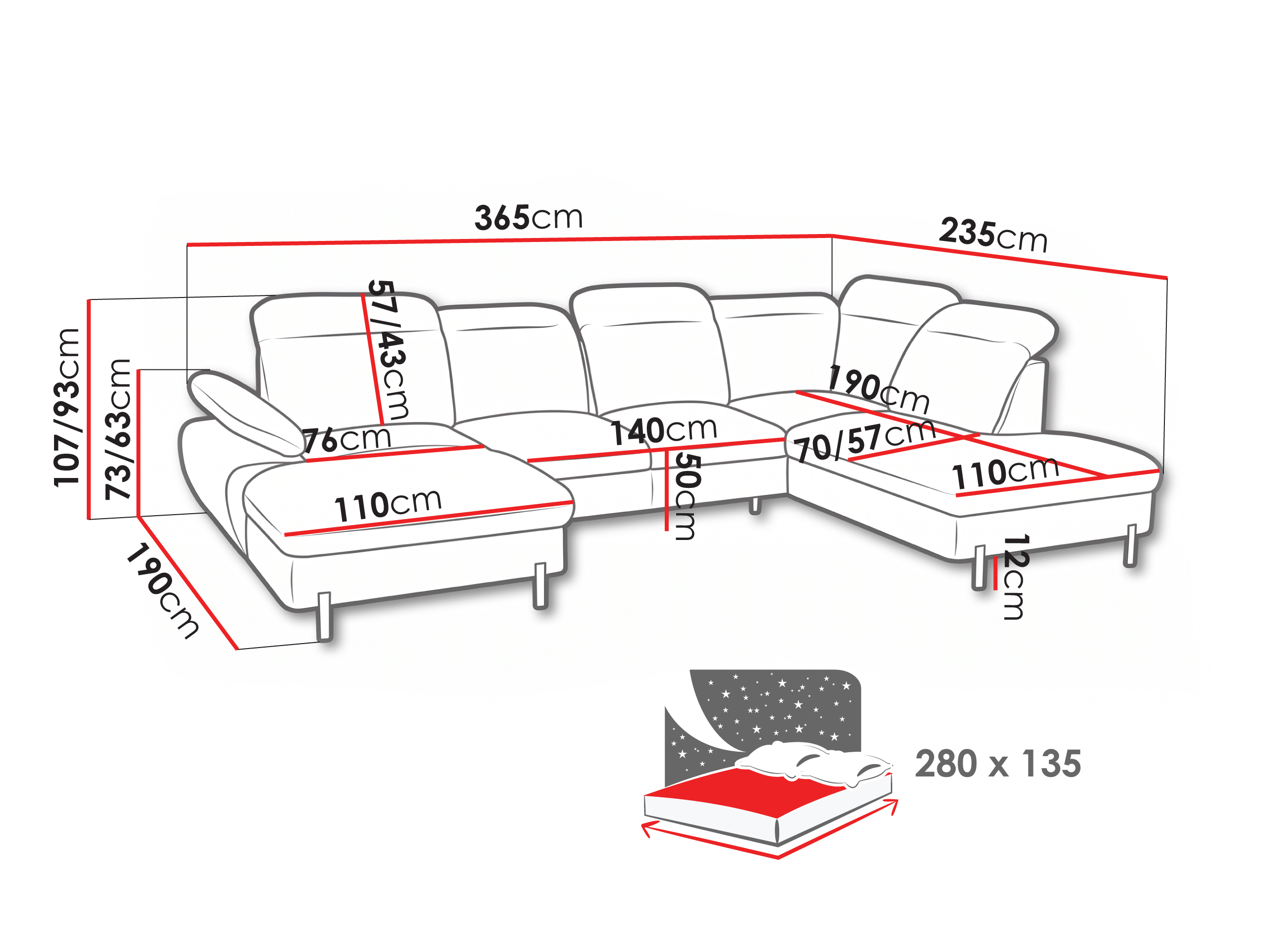 Ecksofa Margate 133 (Muranein 832)