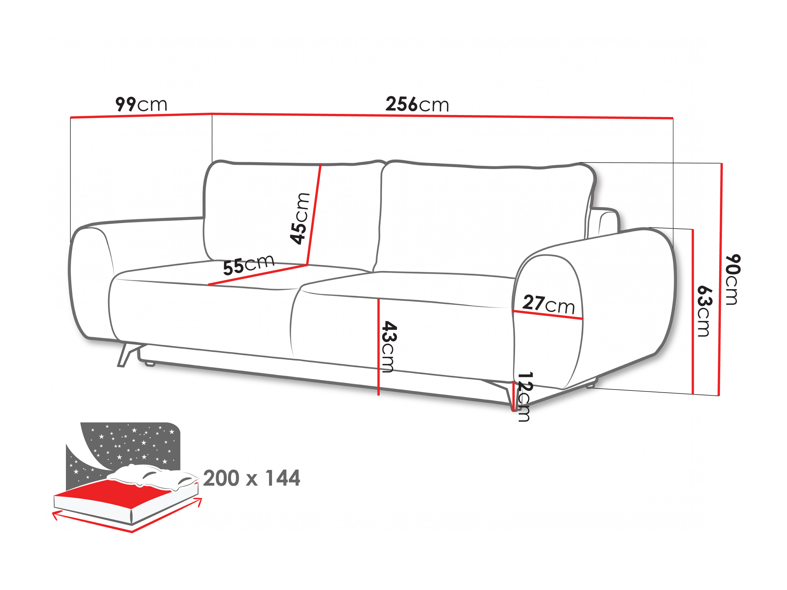 Schlafsofa Margate 145 (Bella 20)
