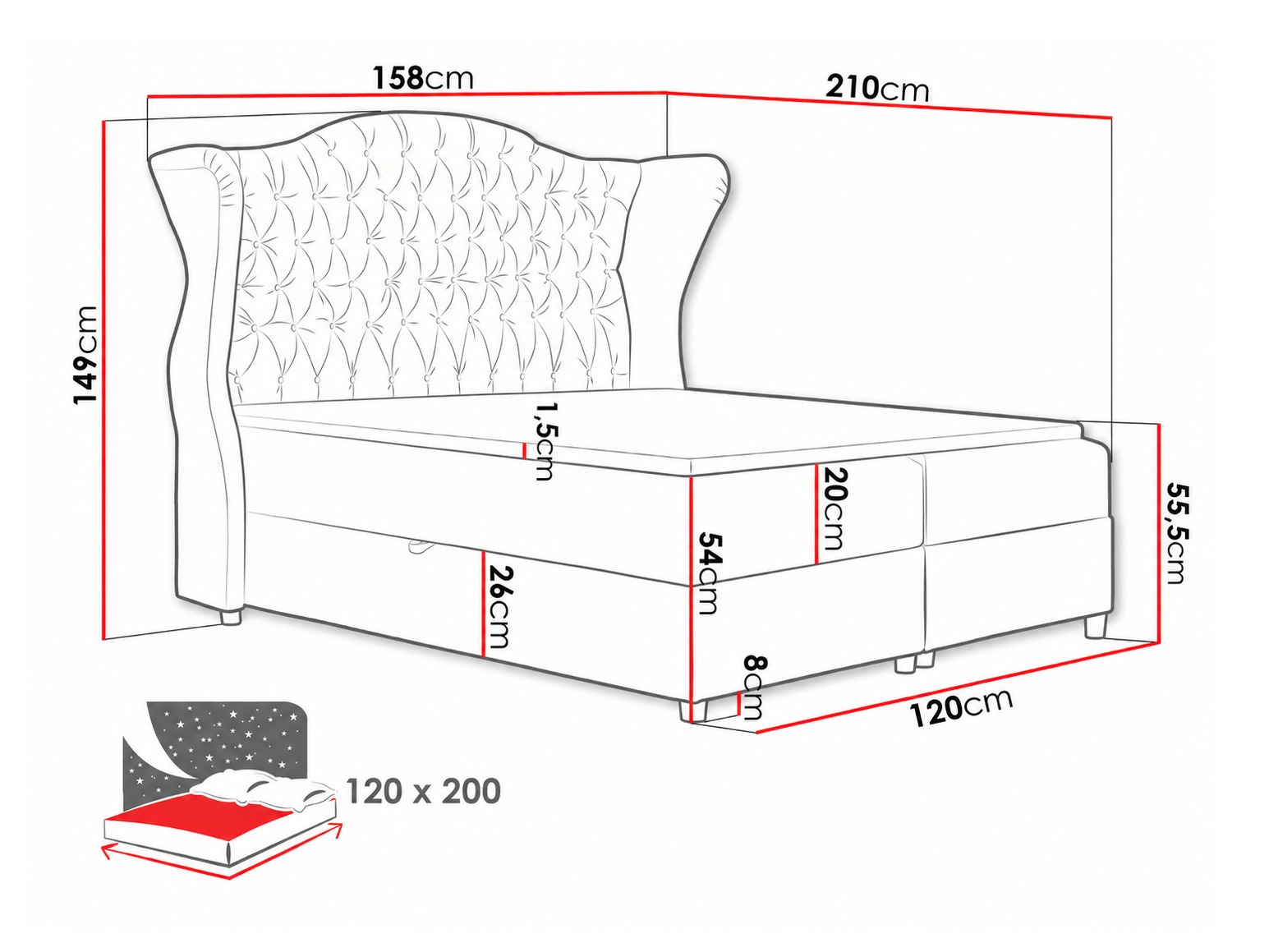 Boxspringbett Poeta (Kronos 19)