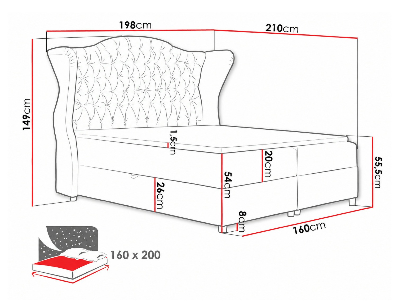 Boxspringbett Poeta (Kronos 09)