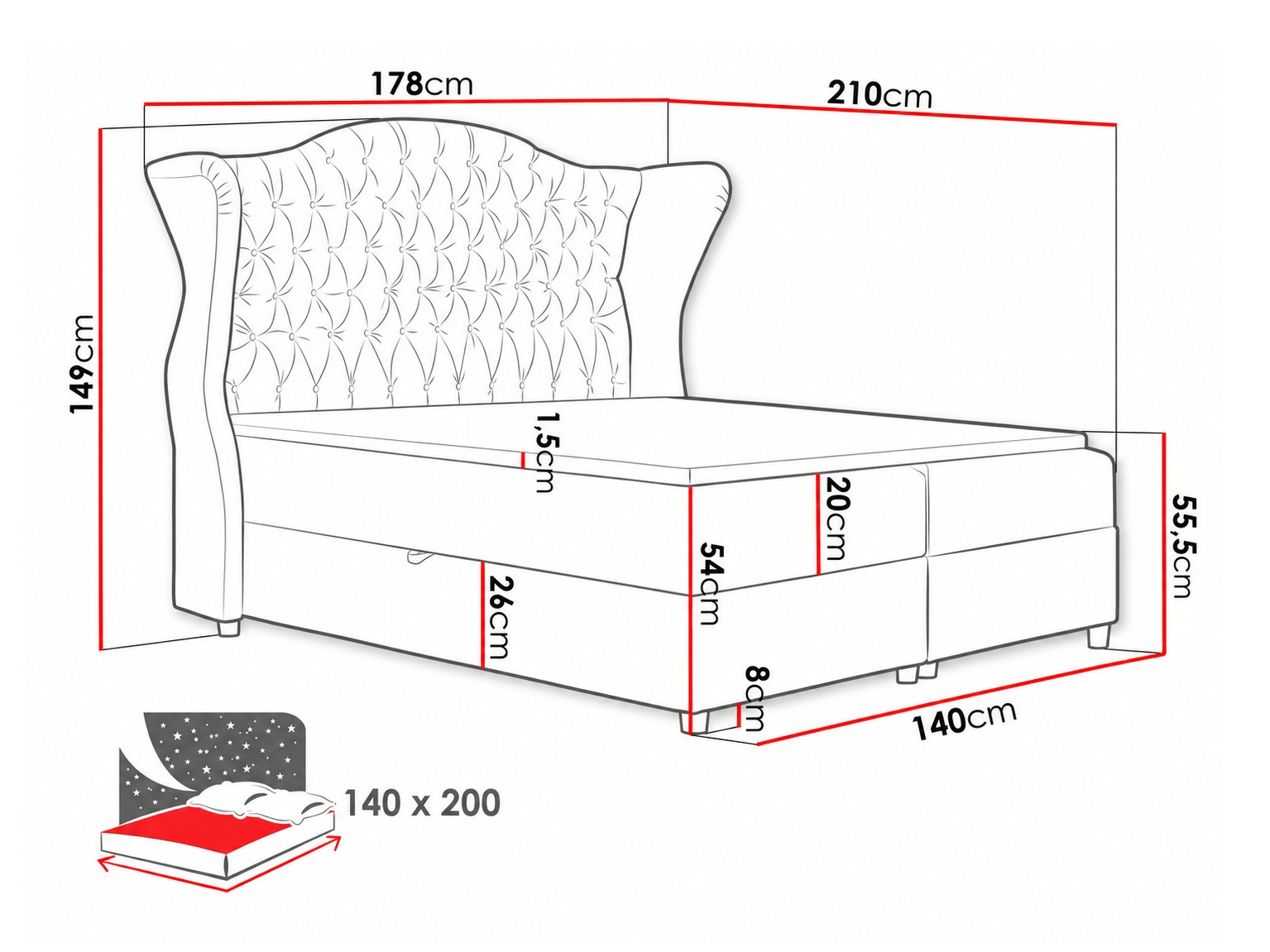 Boxspringbett Poeta (Paros 3)