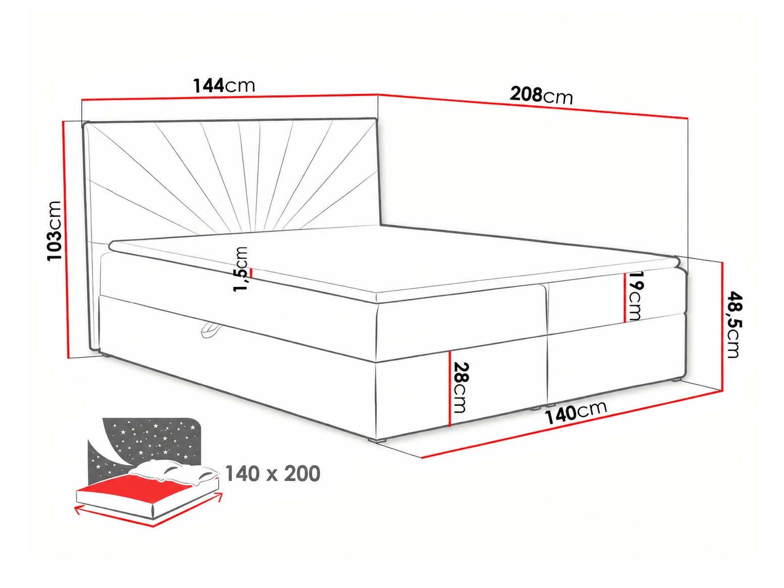 Boxspringbett Pons I (Kronos 09)