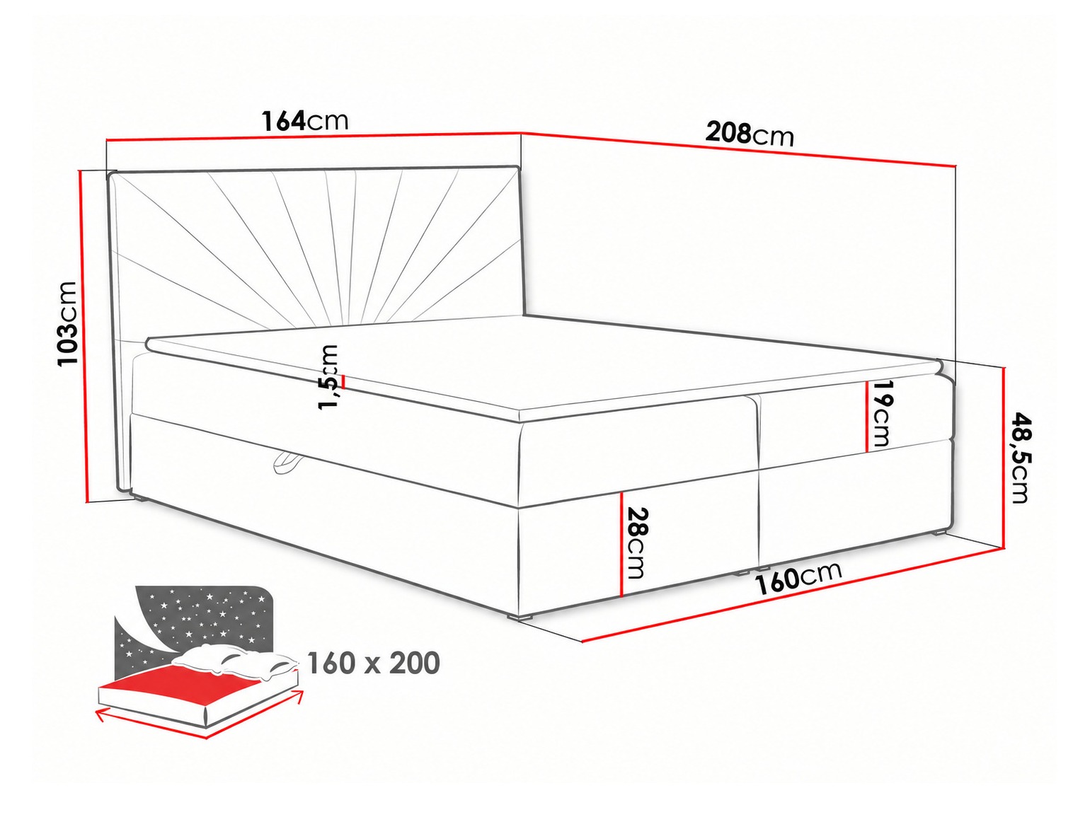 Boxspringbett Pons I (Kronos 15)