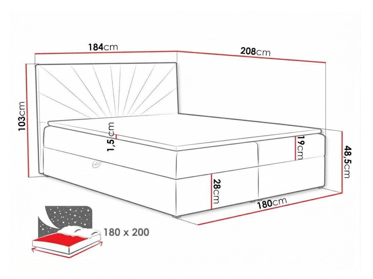 Boxspringbett Pons I (Kronos 15)
