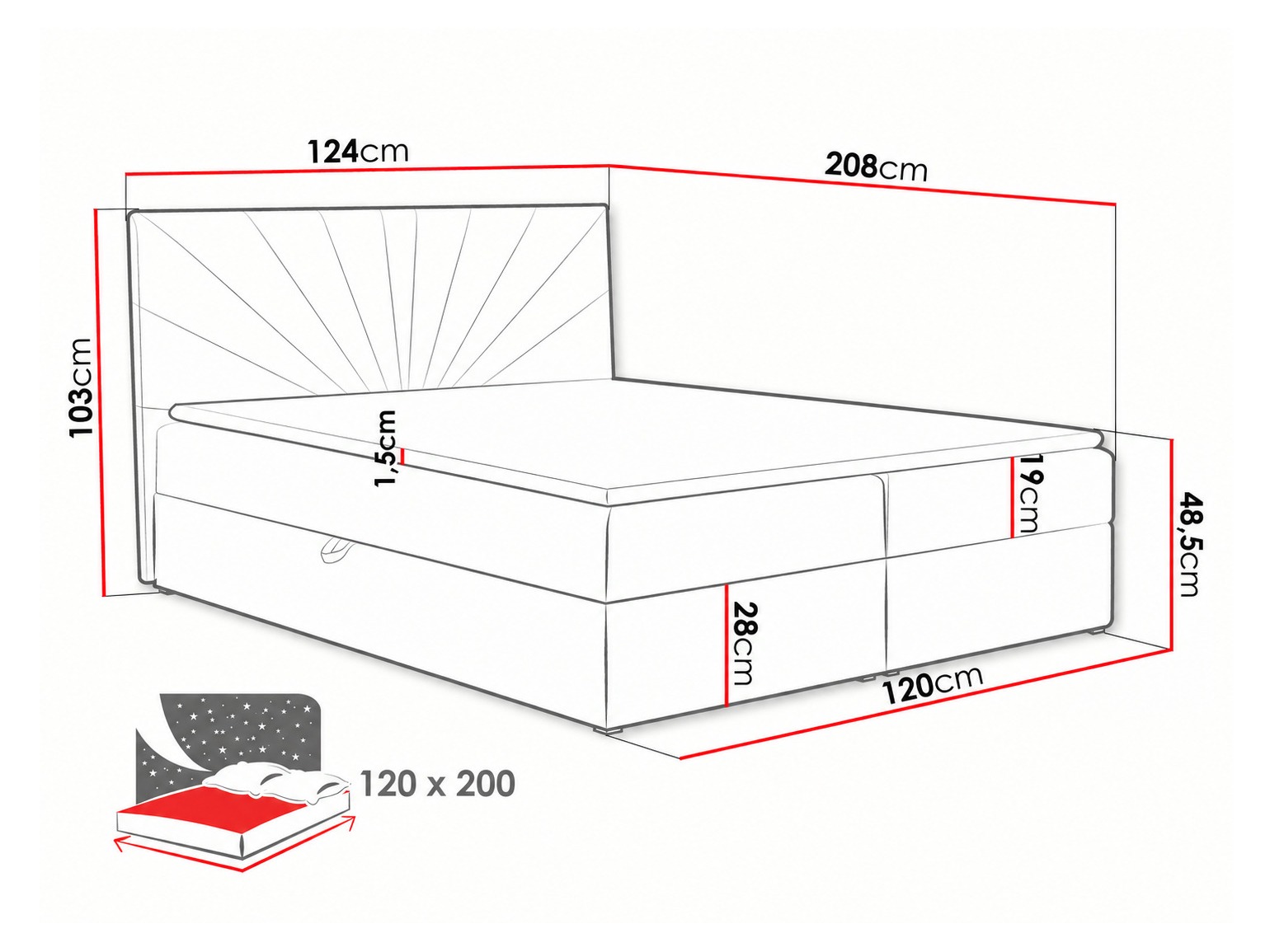 Boxspringbett Pons I (Kronos 34)
