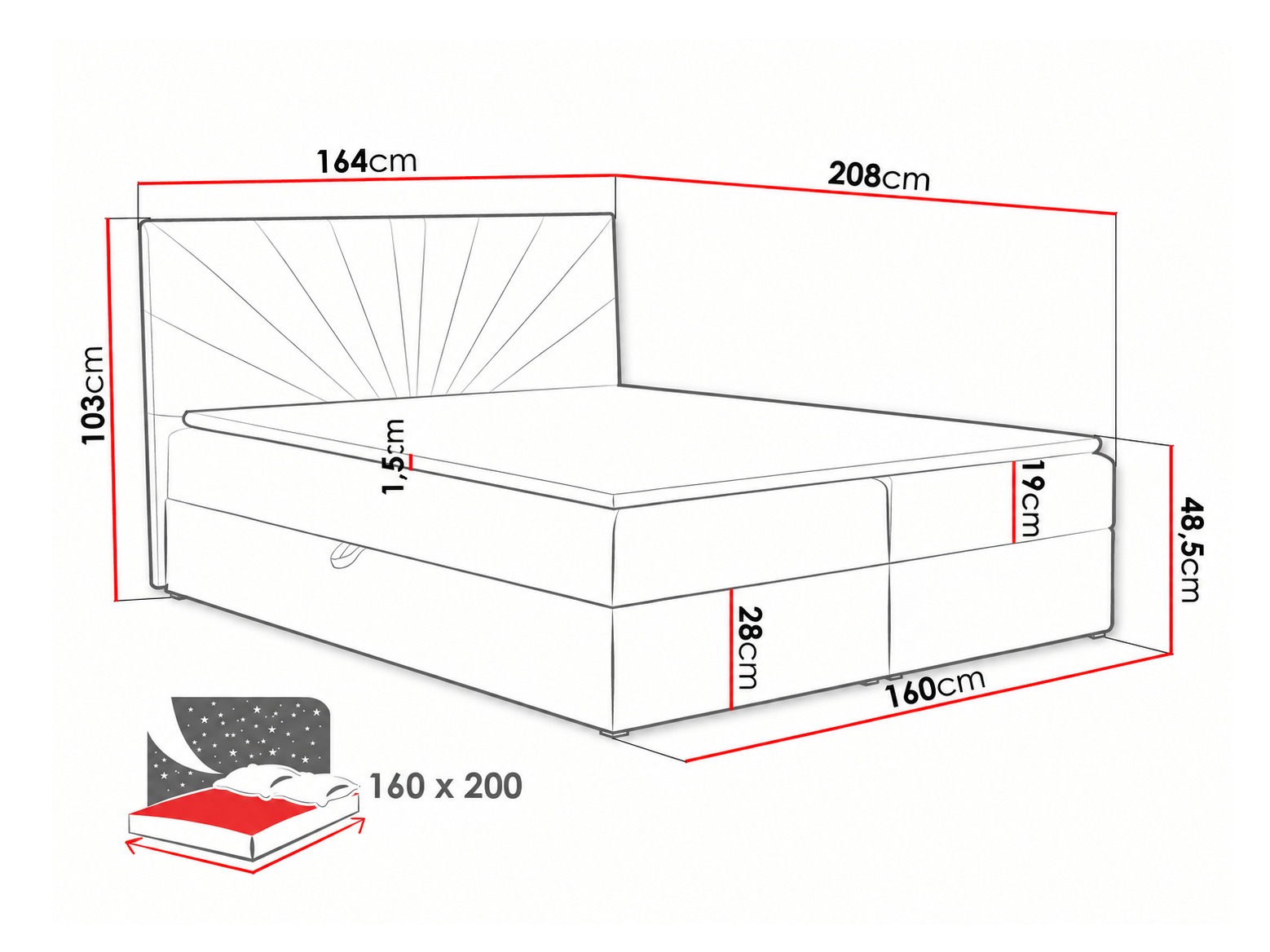 Boxspringbett Pons I (Kronos 34)