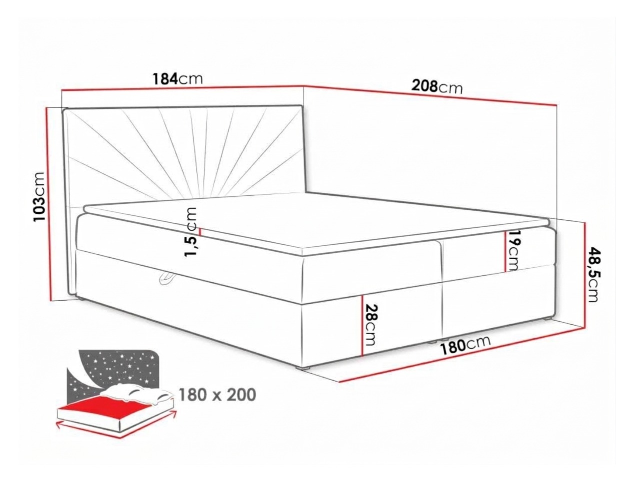 Boxspringbett Pons I (Kronos 34)