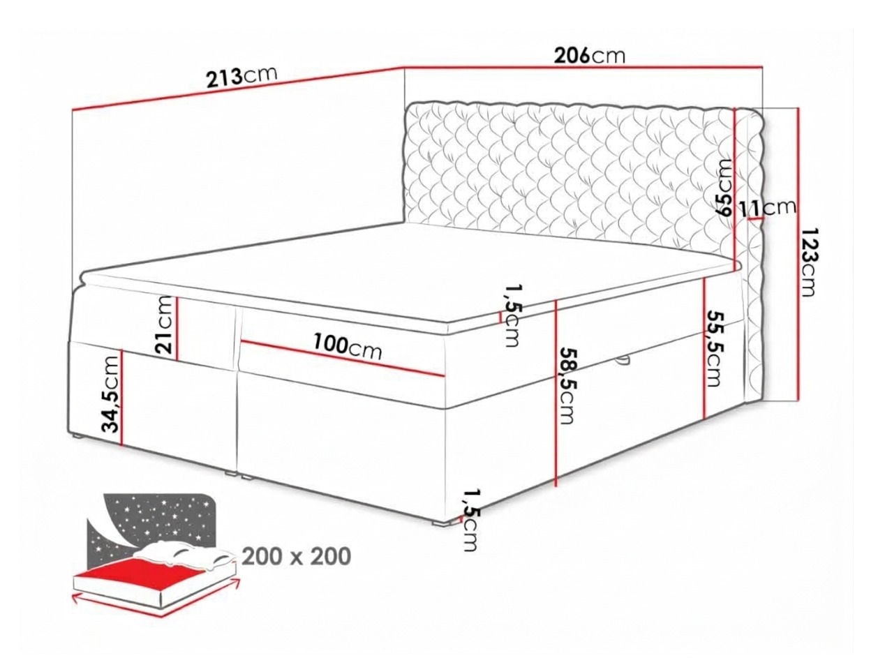 Boxspringbett Lac (Magic Velvet 2216)