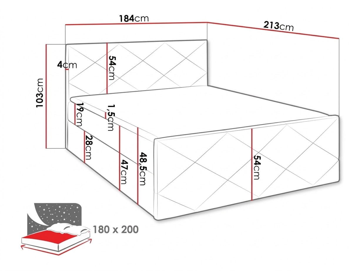 Boxspringbett Mons (Kameleon 48)