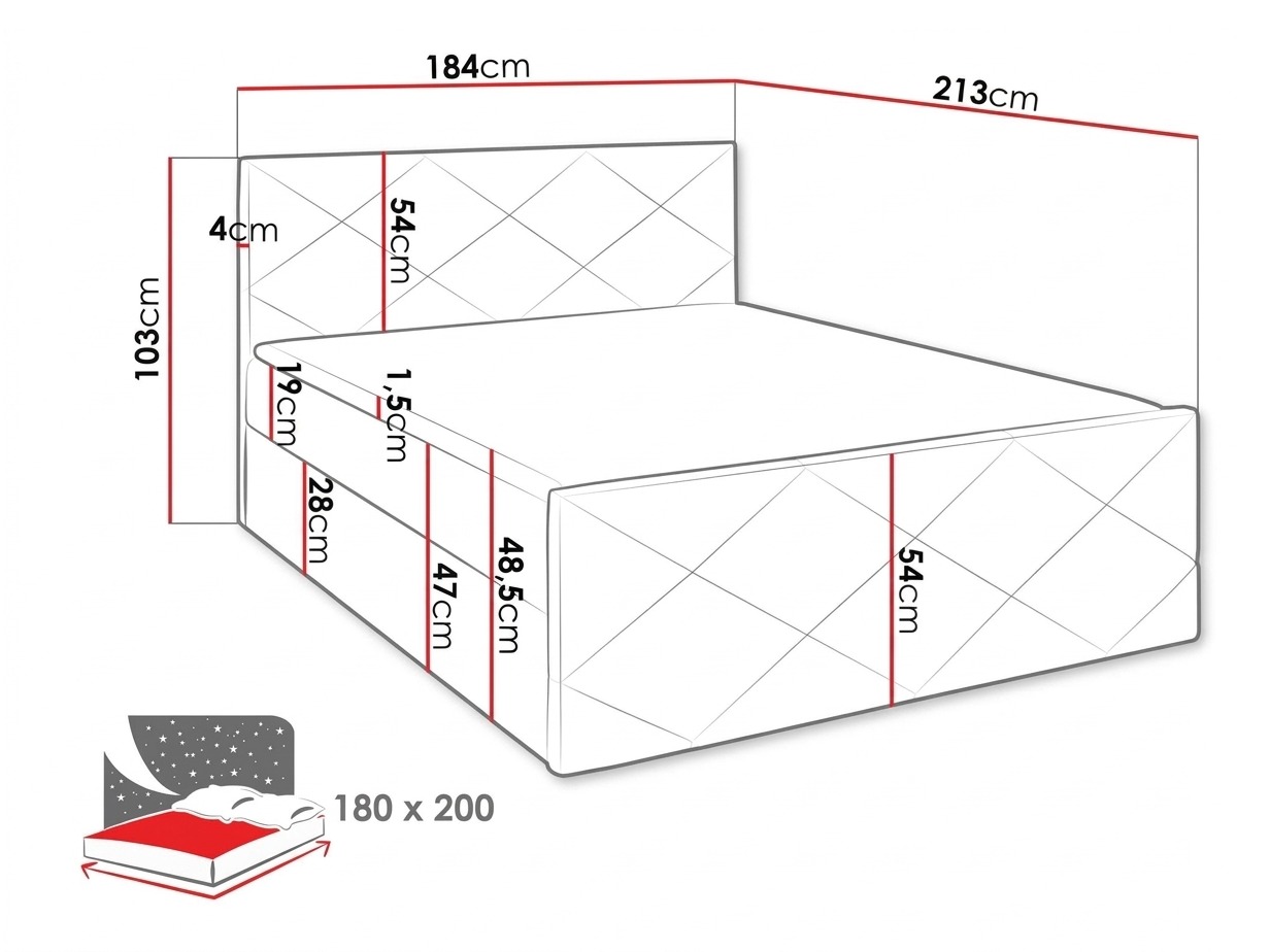 Boxspringbett Mons (Kameleon 61)