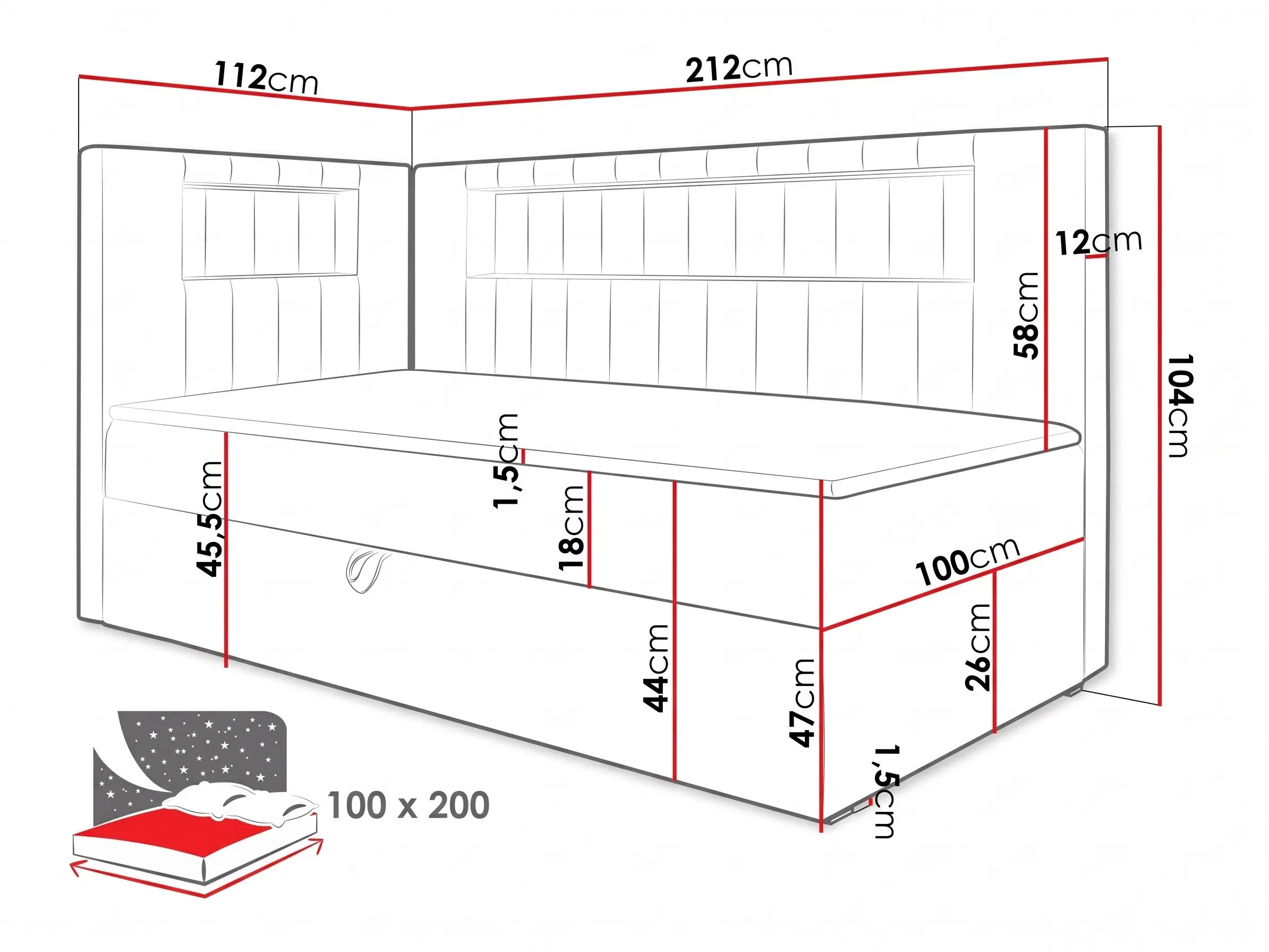 Boxspringbett Lucus VIII (Soft 017 + Fresh 37)