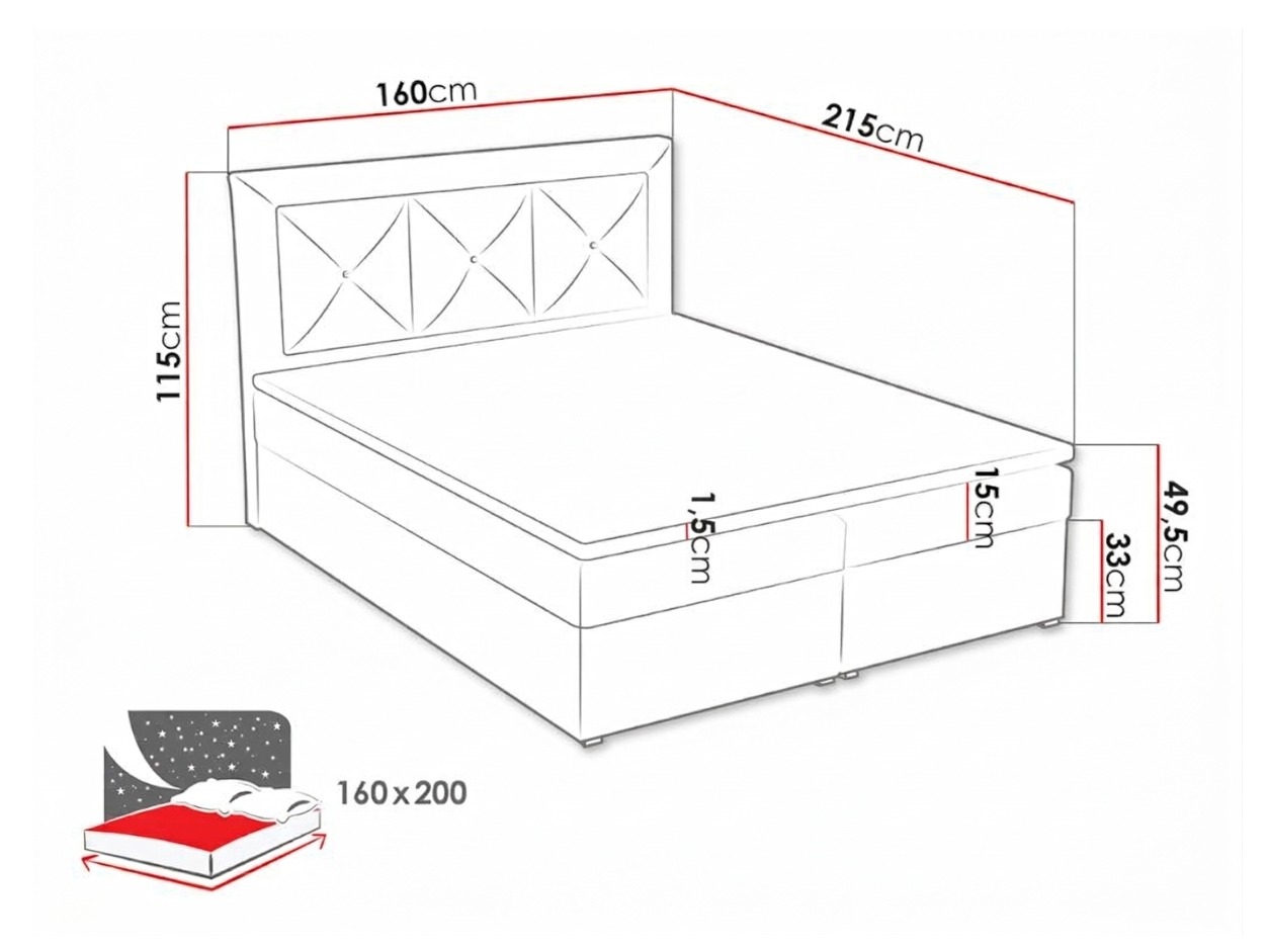 Boxspringbett Pomona 113 (Kronos 19)
