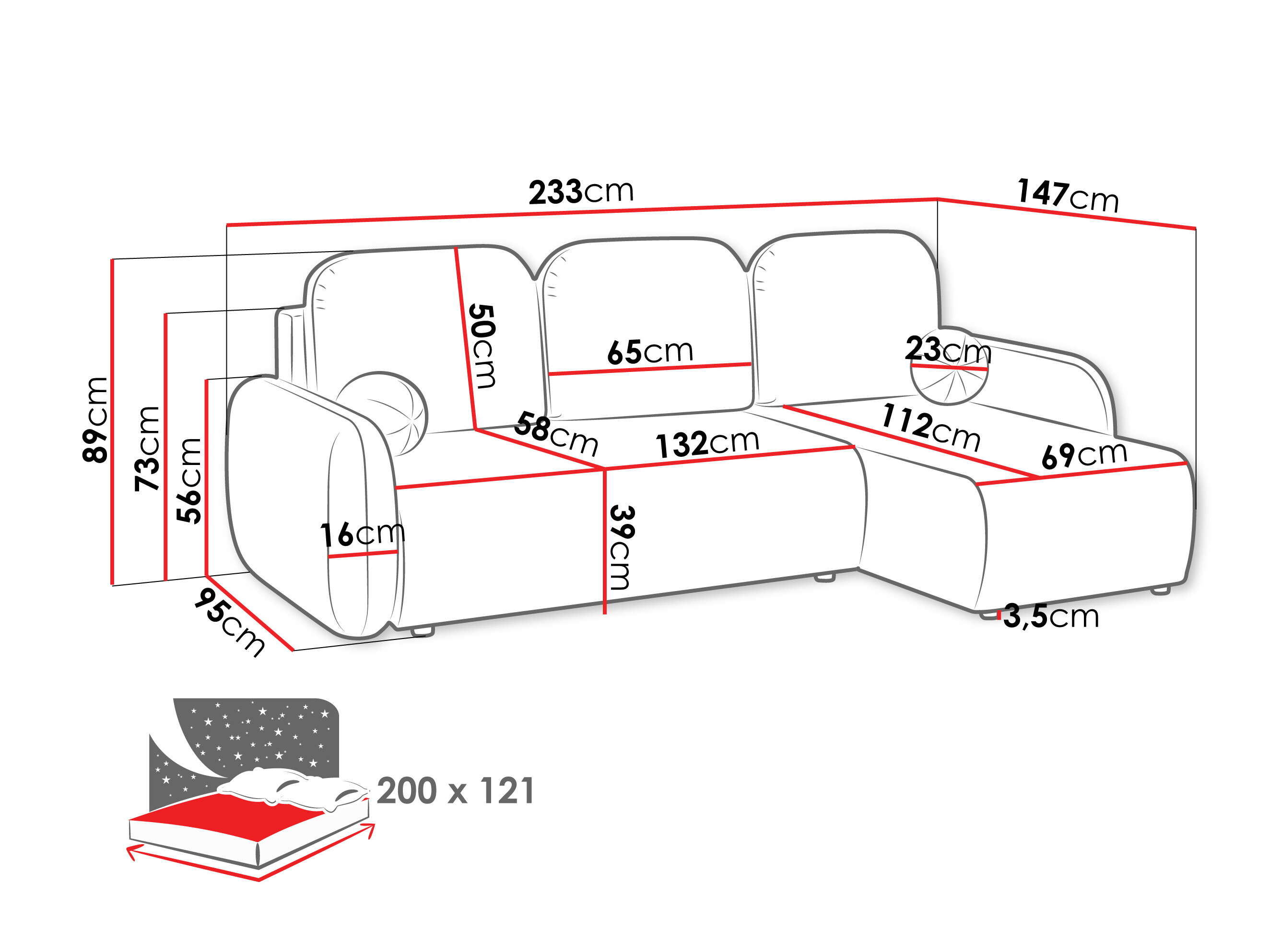 Ecksofa Miami 413 (Crem 14)