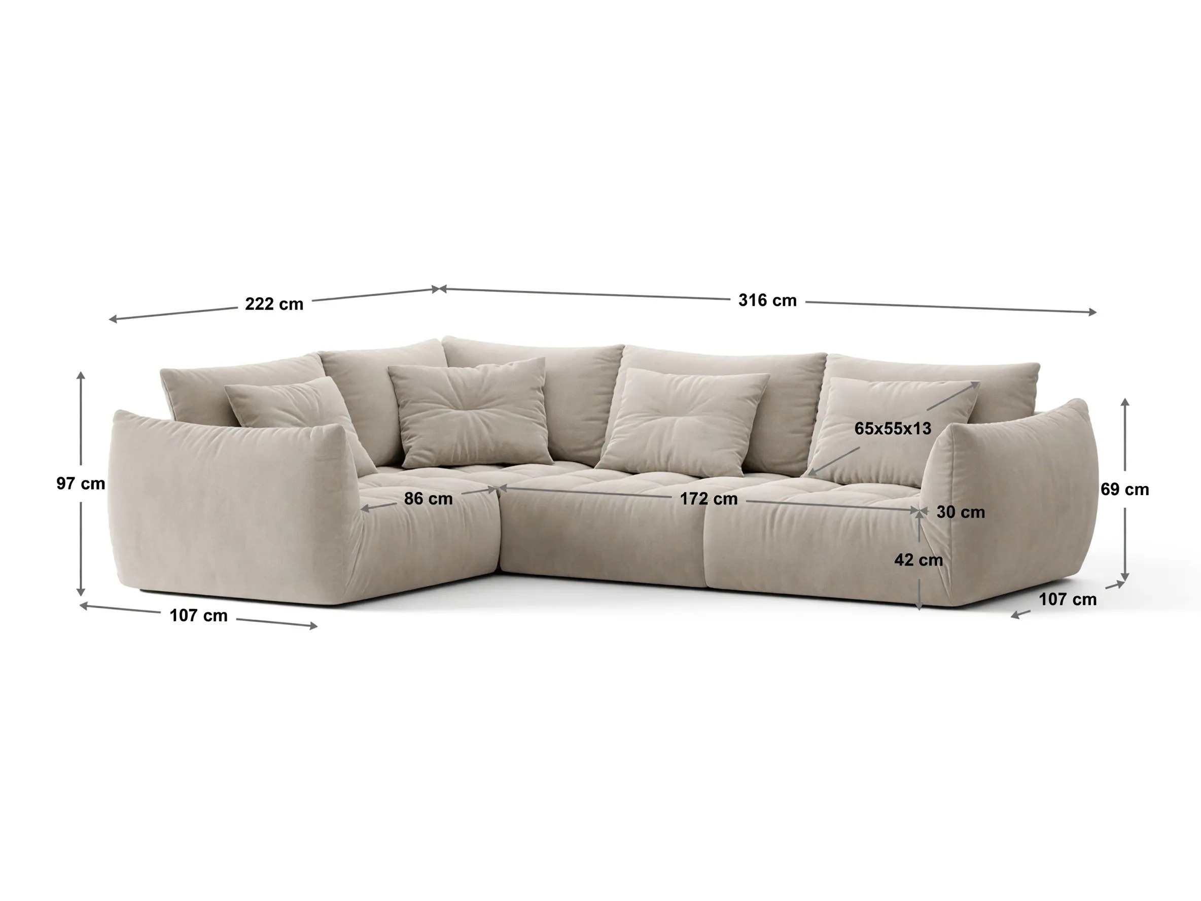 Modulares Ecksofa Benorli 105 (Wind 84)