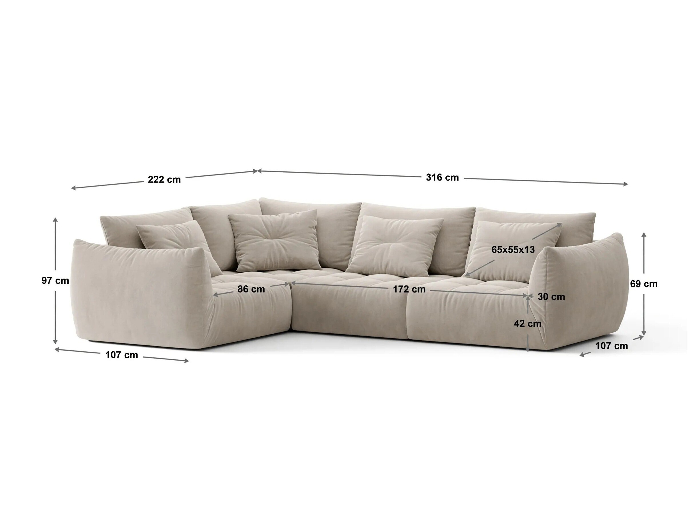 Modulares Ecksofa Benorli 105 (Wind 89)