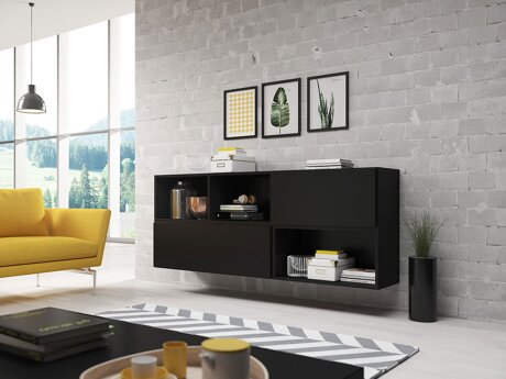 TV-Möbel Corbele 121 (Schwarz)